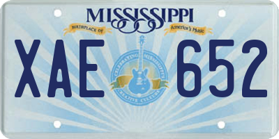 MS license plate XAE652