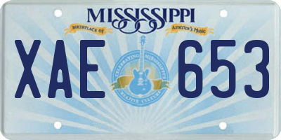 MS license plate XAE653
