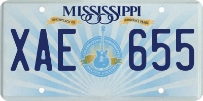MS license plate XAE655
