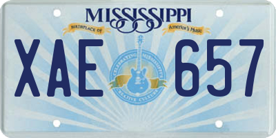 MS license plate XAE657