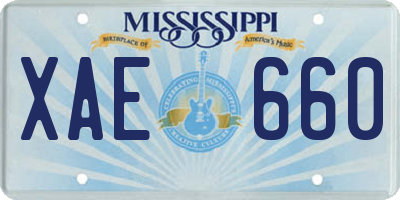 MS license plate XAE660