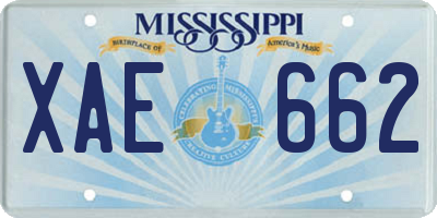 MS license plate XAE662