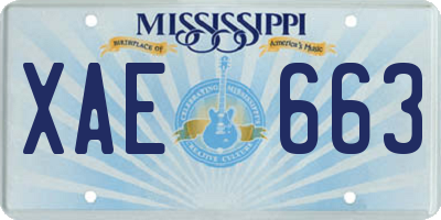 MS license plate XAE663