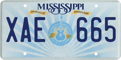 MS license plate XAE665