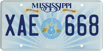 MS license plate XAE668