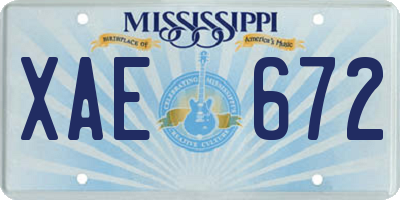 MS license plate XAE672