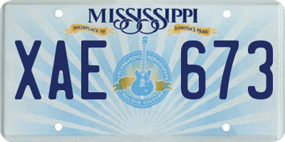 MS license plate XAE673