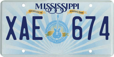 MS license plate XAE674