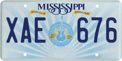 MS license plate XAE676
