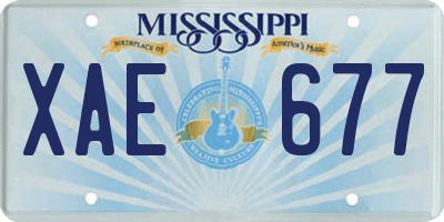 MS license plate XAE677