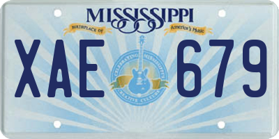 MS license plate XAE679