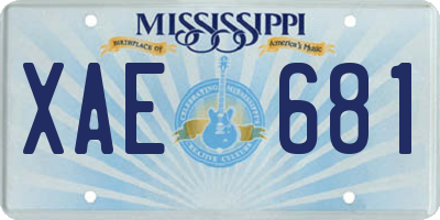 MS license plate XAE681