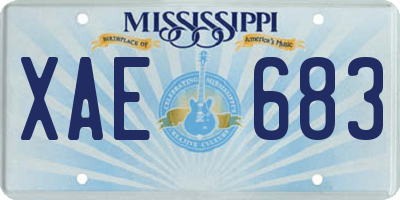 MS license plate XAE683
