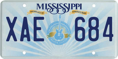 MS license plate XAE684