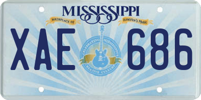 MS license plate XAE686