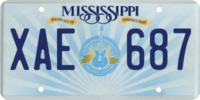 MS license plate XAE687