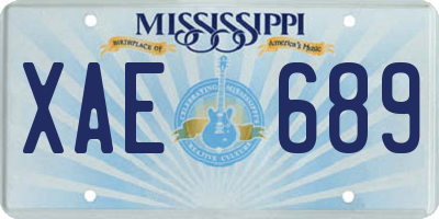 MS license plate XAE689