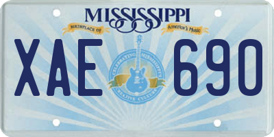 MS license plate XAE690