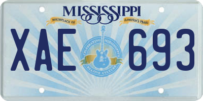 MS license plate XAE693
