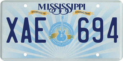 MS license plate XAE694