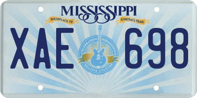 MS license plate XAE698