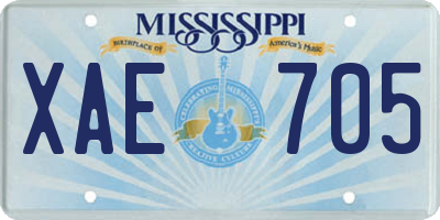 MS license plate XAE705