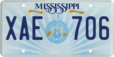 MS license plate XAE706