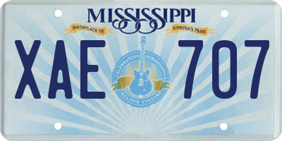 MS license plate XAE707