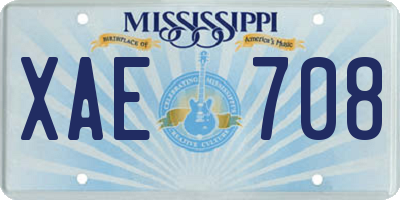 MS license plate XAE708