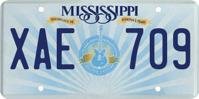 MS license plate XAE709