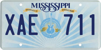 MS license plate XAE711