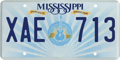 MS license plate XAE713