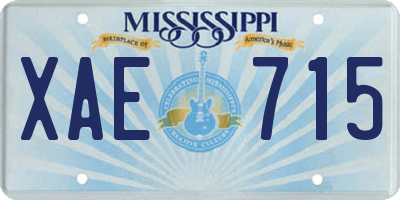 MS license plate XAE715