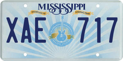 MS license plate XAE717
