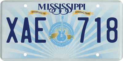 MS license plate XAE718