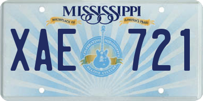 MS license plate XAE721