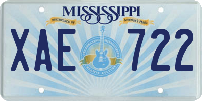 MS license plate XAE722