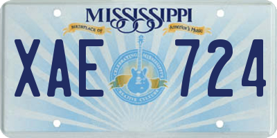 MS license plate XAE724