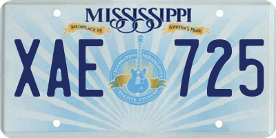 MS license plate XAE725