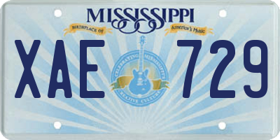 MS license plate XAE729