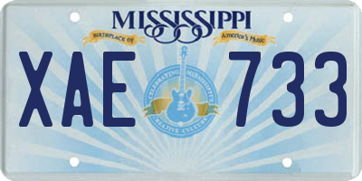 MS license plate XAE733