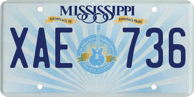 MS license plate XAE736