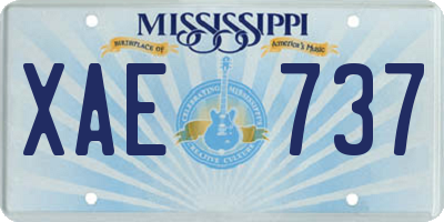 MS license plate XAE737