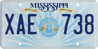 MS license plate XAE738
