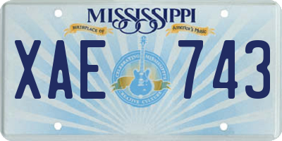 MS license plate XAE743