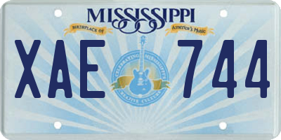 MS license plate XAE744