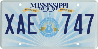 MS license plate XAE747