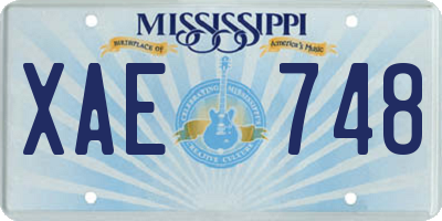MS license plate XAE748