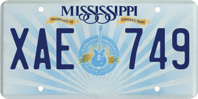 MS license plate XAE749