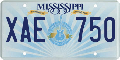 MS license plate XAE750